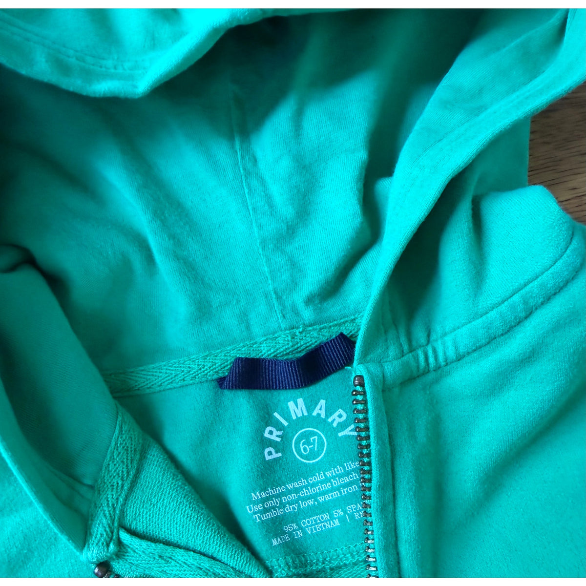 Primary Kids' Green Hooded Sweatshirt Size 6-7