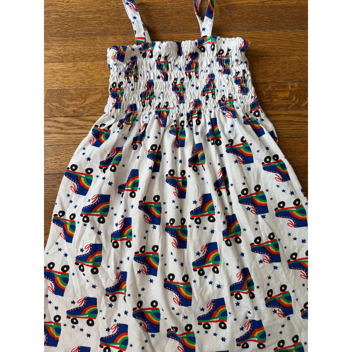 Hanna Andersson Girls' Smocked Rollerskates Dress Size 8