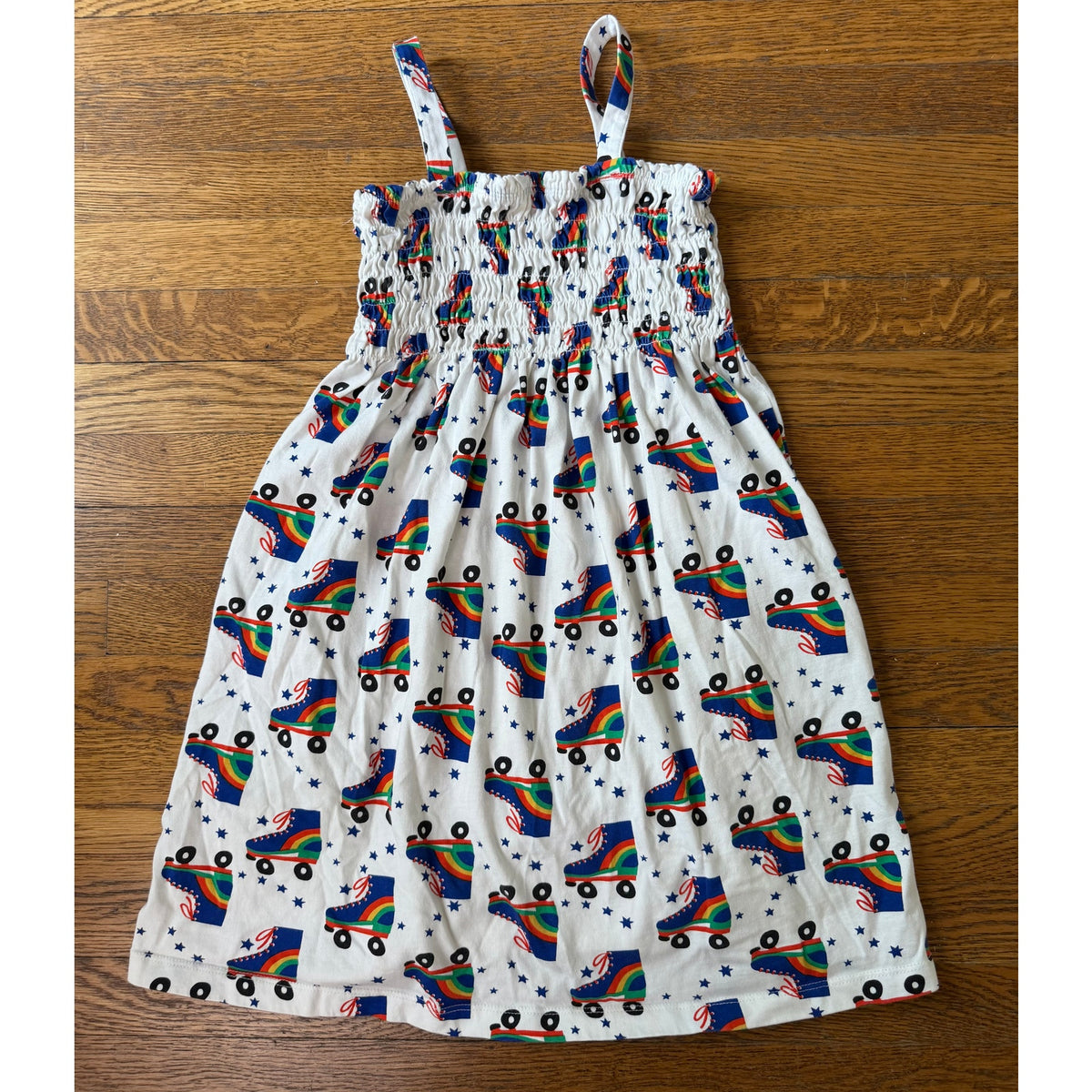 Hanna Andersson Girls' Smocked Rollerskates Dress Size 8