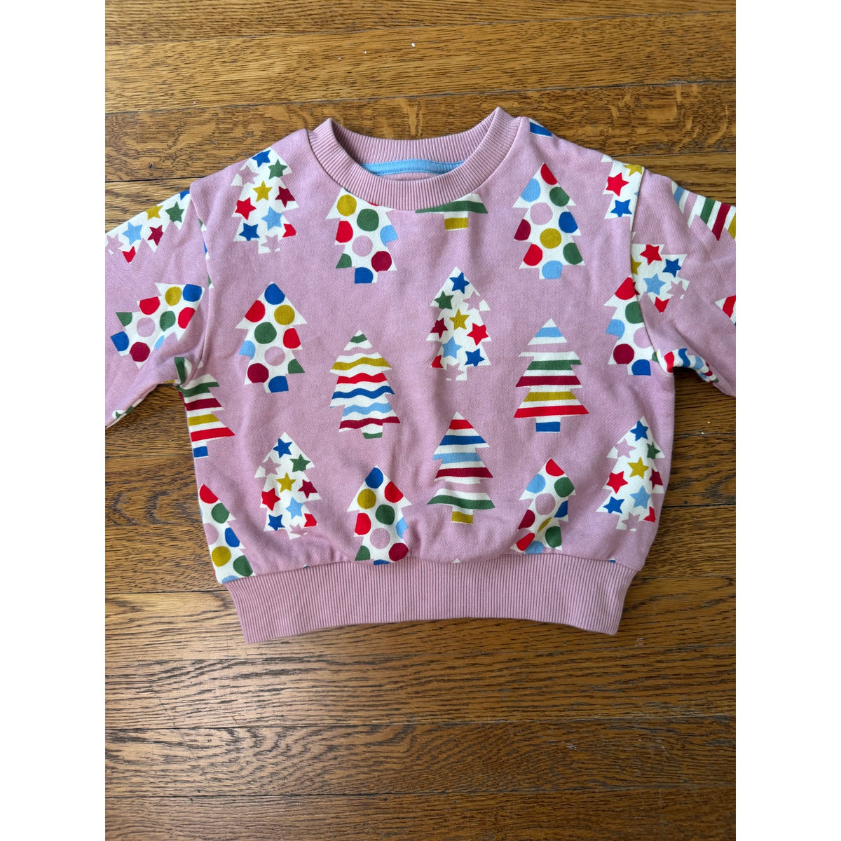 Mini Boden Girls' Dotted Christmas Tree Sweatshirt Size 2-3