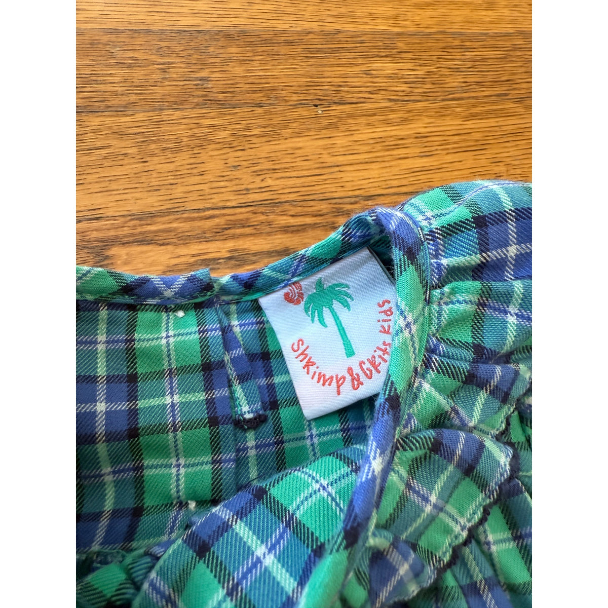 Shrimp & Grits Girls' Plaid Collared Blouse Size 18 Months