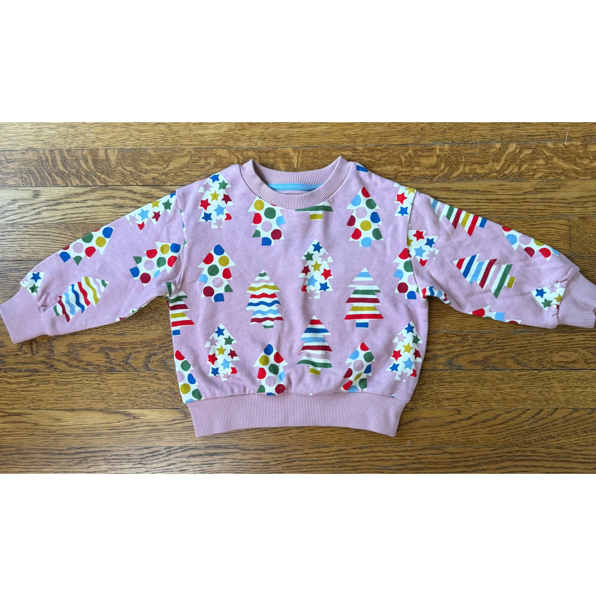 Mini Boden Girls' Dotted Christmas Tree Sweatshirt Size 2-3