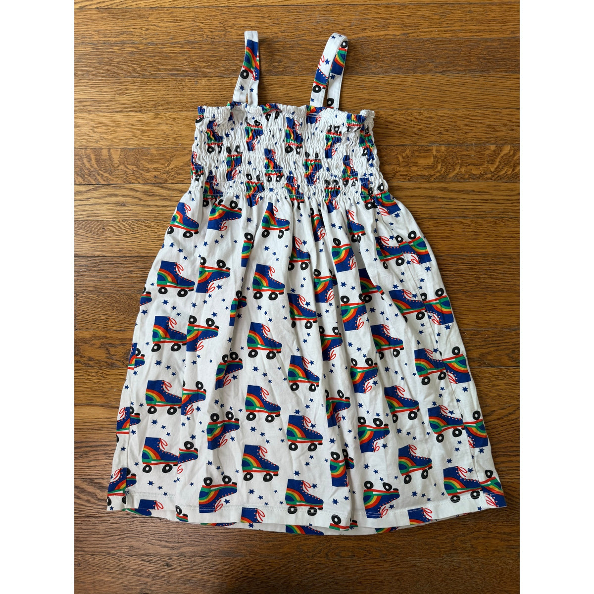 Hanna Andersson Girls' Smocked Rollerskates Dress Size 8