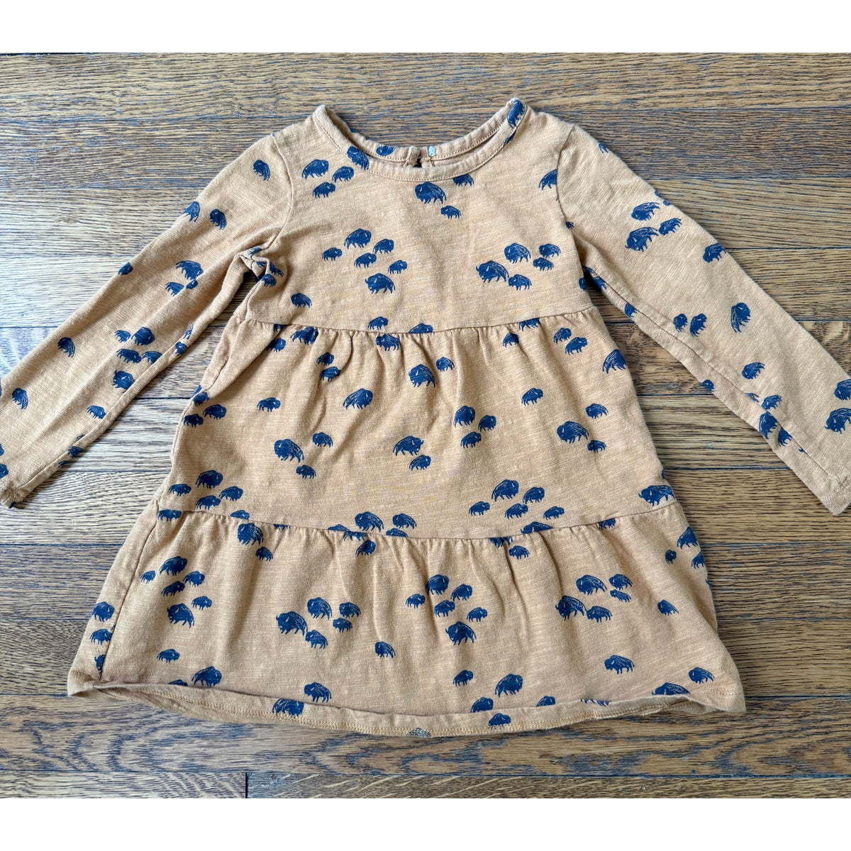Little Co Girls' Bison Print Dress Size 2